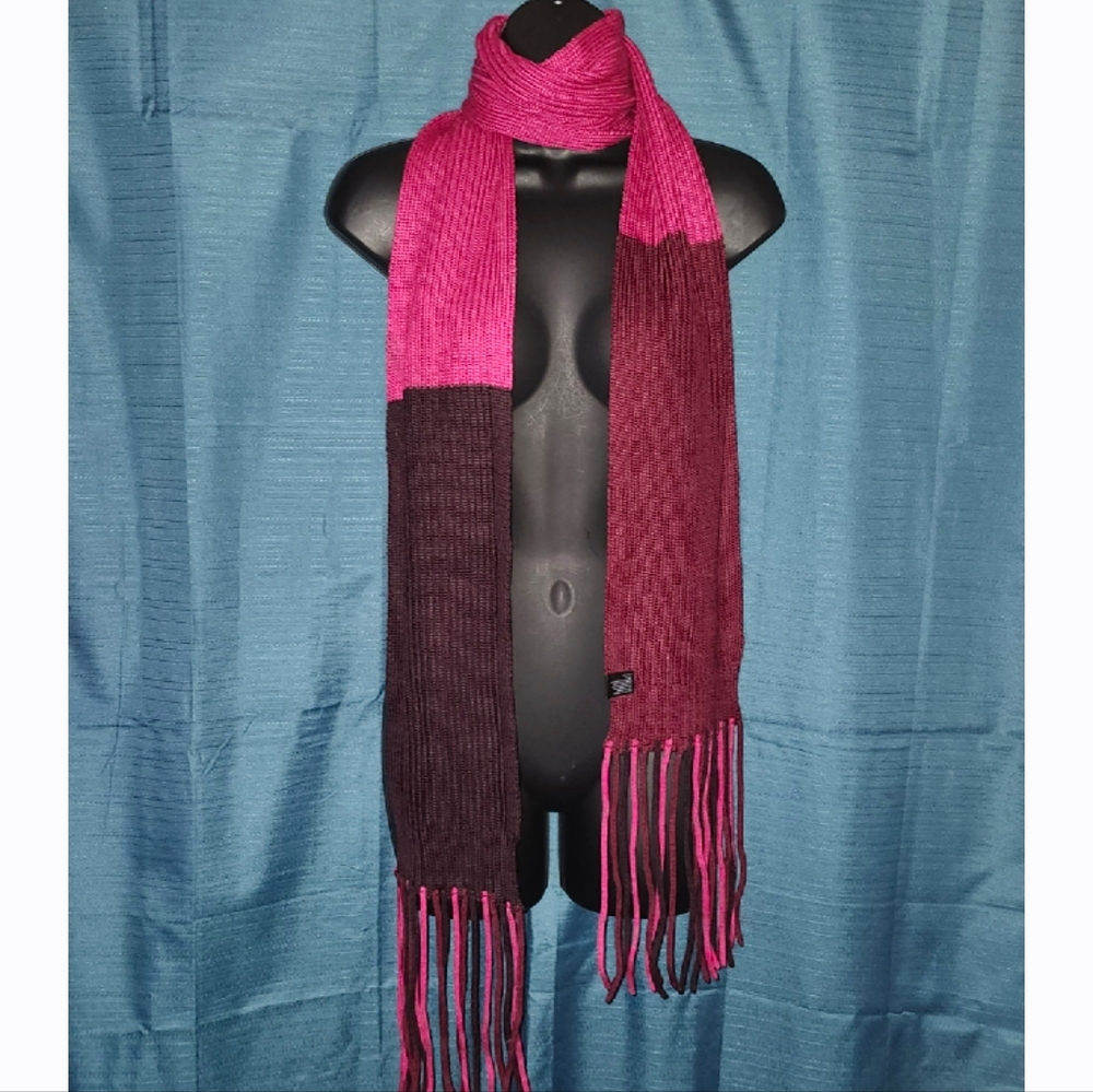 (3/$25) Ribbed Pink and Burgundy Scarf